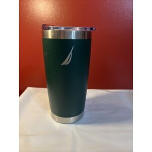 Nautica Green Insulated Stainless 20 Oz Travel Tumbler Cup w Lid!